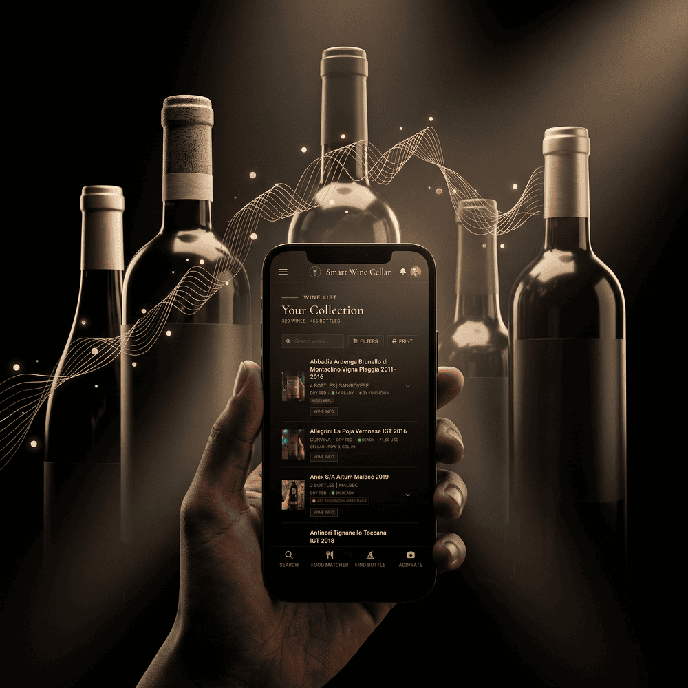 Wine List in Smart Wine Cellar